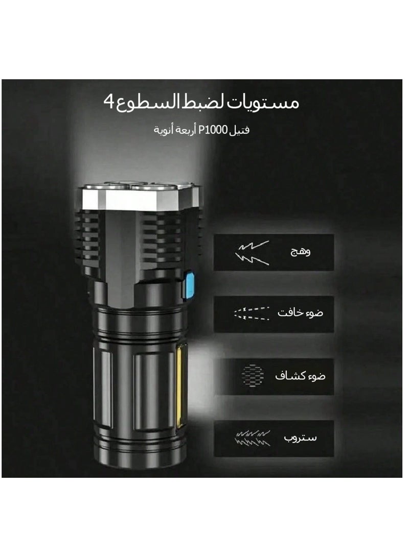مصباح يدوي | كشاف LED | مصباح قابل للشحن | كشاف تخييم | مصباح طوارئ | مصباح مقاوم للماء | كشاف USB | إضاءة قوية | مصباح محمول | معدات التخييم - Image 5